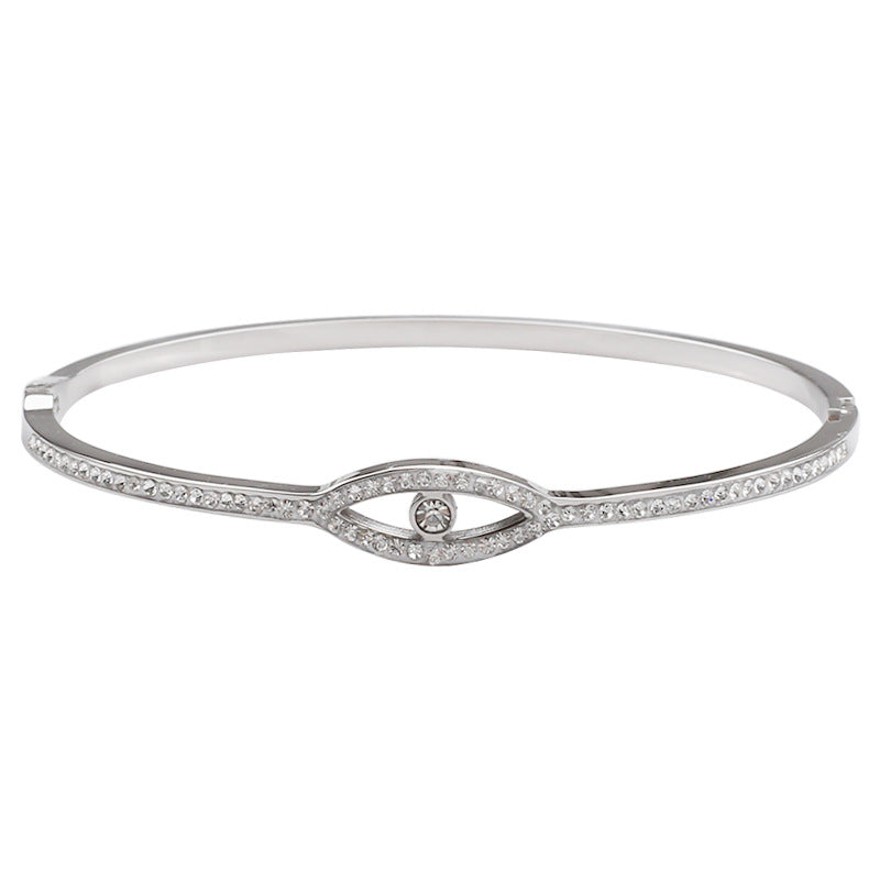 Wholesale Devil Eye Titanium Steel Diamond Bracelet